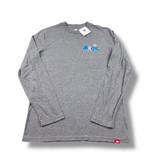 NWT Sportiqe NBA Orlando Magic Spellout Logo Longsleeve Gray Comfy Tee Mens S